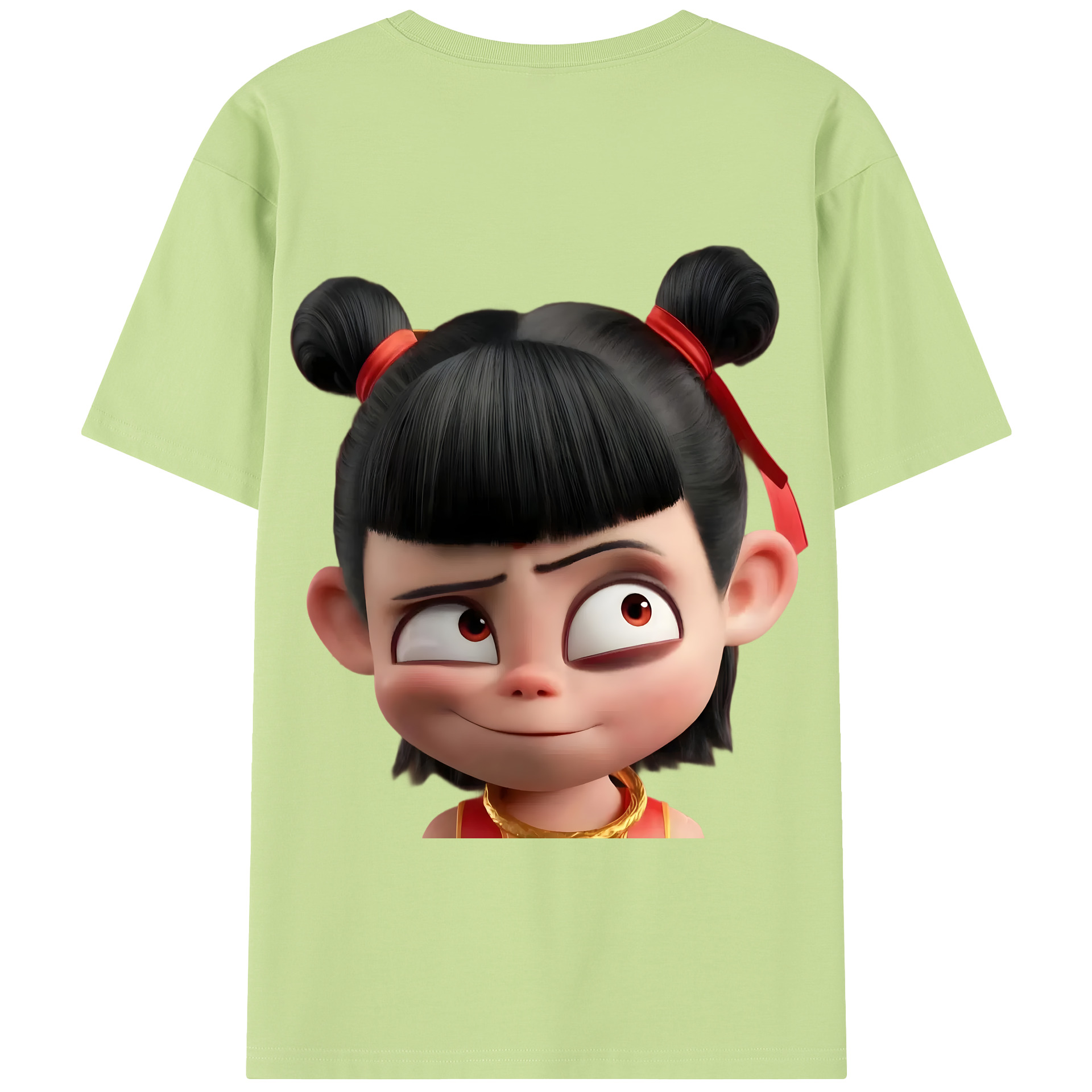 （画像用） Ne Zha 2 ナタ 魔童の大暴れ 綿100％半袖Tシャツ（背面プリント）